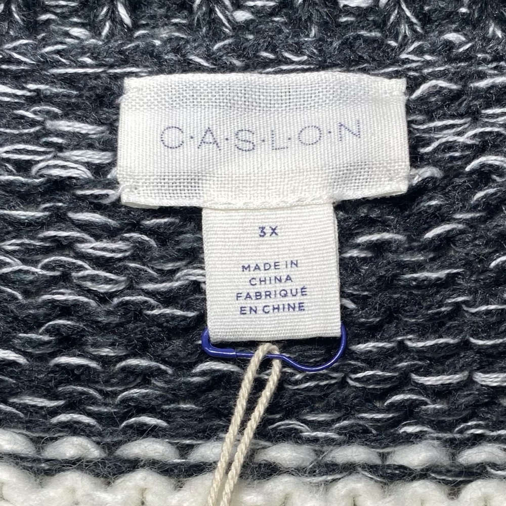 Caslon V-Neck Multi-Striped Knit Sweater Women’s Size 3X NWOT Multi-Colored - Picture 2 of 8